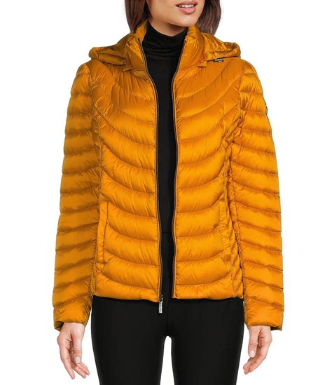 michael kors packable quilted down coat|Michael Kors removable hood coats.